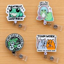 Funny Retractable D Card Holder Reel With Cute Cartoon Design,Teacher Nurse Hospital Badge Holder Office Lanyard Gift 1pc - A - View 9