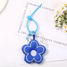 1Pc Cute Y2K Padded Flower Keychain, Aesthetic Colorful Acrylic Chain Pendant, Kawaii Coquette Keyring For Women Girls - Multicolor - View 11