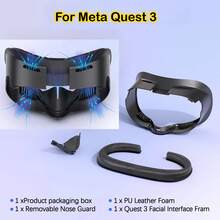 3-In-1 Face Mask Cushion Pad Cover Compatible With Quest 2/Quest 3/Quest 3S Facial Interface Replacement Pad Upgraded Version, Vr FaceFace Pad Cover Black - View 4