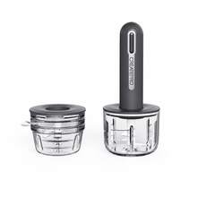CREATEPRO Electric Rechargeable Multi-Function Food Processor, Built-In 1300mAh Battery, Handheld Stick Design, Multi-Capacity Combination Chopper, One-Touch Quick Blending For Meat And Vegetables, Portable Labor-Saving Kitchen Cooking Tool - Multicolor - View 11