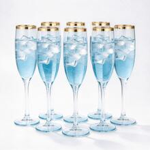 Shatterproof Acrylic Transparent Gold Rim Classic High-Stem Glass, Various Quantities Available, Champagne And Cocktail Soft Acrylic Material, 5 Oz Rippled Glassware, Classic Cocktail Indoor And Outdoor, Suitable For Parties, Gatherings, Picnics, Events - View 8