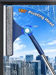 1pc 2-In-1 Extendable Glass Window Squeegee, Bathroom Shower Double-Sided Sponge Scraper With Long Handle Cleaner, Suitable For High Windows, Mirrors, Car Windshield, Streak-Free Water Removal - Multiple Styles and Colors - View 7