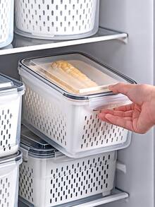 3/1pc 4-In-1 Refrigerator Fruit Storage Box With Detachable Colander, Airtight Leak-Proof, Stackable, Fresh Food Preservation, Berry Vegetable Produce Drain Basket, Refrigerator Fresh-Keeping Box - Multicolor - View 3