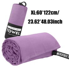 1pc/2pcs Purple Microfiber Quick-Dry Towel, High Absorbency Outdoor Camping Towel Beach Towel, Soft And Comfortable, Lightweight And Breathable, Mesh Bag Convenient Storage, Suitable For Outdoor Camping, Beach, Pool, Gym - Purple - View 8