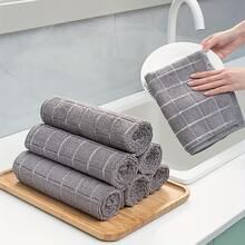 4-8 Square Kitchen Cleaning Cloths - Soft, Super Absorbent And Lint Free - High Performance -1200 Washes, Super Absorbent Ultra-Fine Fiber Cloth Woven For Grid And Solid Color Cleaning - Car Wash Cloth - A-30cm*30cm - View 2