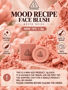 3CE Classic Solid Color Blush #Peach Orange, 3g Sample/5.5g Full Size, Easy To Blend, No Flying Powder, Natural Peach Beige, Layerable, Suitable For Yellow And Fair Skin Tones - Classic Single Color Blush Mood Series #Peach Orange - View 7