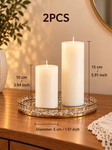 Nến trụ mặt phẳng màu trắng, đường kính 2 inch, chiều cao từ 2–8 inch, bộ đơn và nhiều món cho trang trí nhà cửa, bàn ăn, đám cưới và tiệc - Trắng - Xem 26