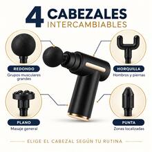 Mini Pistola de Masaje Muscular Eléctrica con 4 Cabezales Intercambiables, Masajeador de Percusión Portátil Recargable USB-C para Cuello, Espalda, Hombros, Brazos y Piernas - Verde - Ver 4