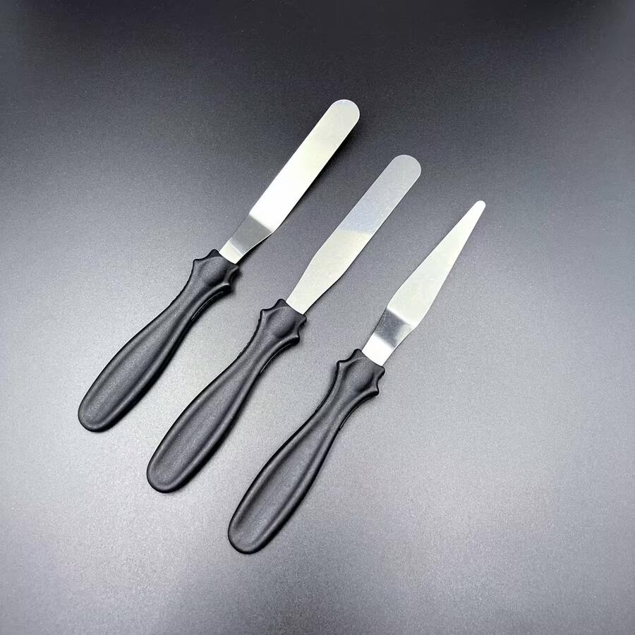 3pcs Stainless Steel Cake Cream Scraper, Frosting Scraper, Cake Decoration Cream Scraper Set, Used For Cake Decoration, Kitchen Supplies, Kitchen Accessories, Best Gift - View 1