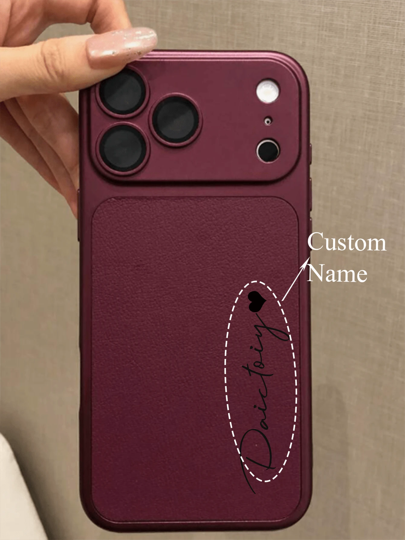 個性化字母圖案人造皮革手機殼,適用於 iPhone 18 17 16 15 14 13 Pro Max 系列,奢華鱷魚紋理,防震防刮,完美貼合,適用於 iPhone 18 17 Pro Max,理想的聖誕禮物選擇 - 櫻桃紅 - 查看 1