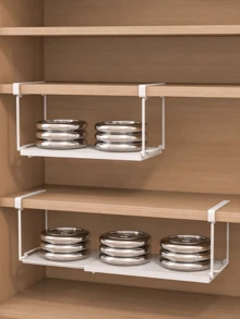 No-Drill Hanging Installation, Tool-Free, Stable & Anti-Slip. Breathable Mesh Expands Cabinet Space. Layered Storage For Clothes, Cups, Bowls And Shoes, Utilizing Idle Space For Multi-Scene Home Use. - Multicolor - View 8