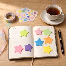 1 Set 8pcs/16pcs/24pcs Star-Shaped Sticky Notes, 30 Sheets Per Pad, Suitable For School, Office, Daily Notes, Gifts For Friends And Family - one-size - View 6