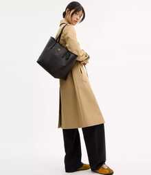 Coach Medium City Tote Bag For Women, Large Capacity Shoulder Bag, Zipper Handbag, Suitable For Shopping, Work, Travel Or School Use - Black Walnut - View 2