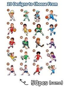 1/10/25/50/100/150pcs Personalized Face Cupcake Toppers - Personalized Photo Face - Custom Party Decorations, Party And Celebration Decor, Custom Ball Theme Cupcake Toppers, Suitable For Any Sports Theme Party - Multicolor 2 - View 21