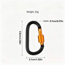 6pcs Outdoor Climbing Carabiner D-Ring Locking Aluminum Alloy Extra Strong Sturdy Nut Key Ring Backpack Water Bottle Clip - View 2