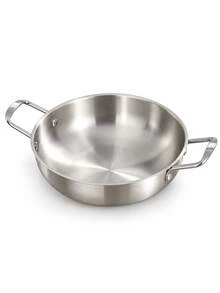 3pcs Stainless Steel Double Handle Pan, Silver Brushed Interior And Exterior, 18/20/22 Cm Sizes Available, Lid Not Included, Round Serving Pan For Breakfasts, Pasta Dishes And Family Dining,Pots And Pans,Induction Compatible Pots And Pans Set - View 10