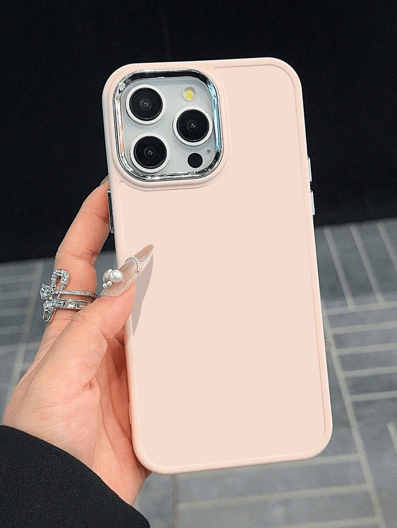 1件極簡純色防摔軟 TPU 時尚手機殼 全包覆防污保護殼 相容 Apple 18 17 16 15 14 13 12 11 Pro Max Air - 粉色 - 查看 1