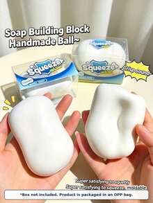 1pc Crispy Squeeze Pop Handmade Soap Ball, ASMR New Building Block Handmade Soap Ball, Purely Handmade, Sound-Activated Stress Relief Toy, Can Relieve Anxiety, Fingertip Toy, Hand Pressure Relief, Suitable For Birthday Party - Multicolor - View 5