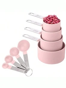 8pcs Measuring Cups And Spoons Set, Stackable Cups And Spoons, Nested Measuring Cups With Stainless Steel Handles, Kitchen Gadgets For Cooking And Baking - Multicolor - View 10