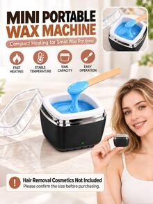 Mini Portable Wax Warmer, 10ml USB Compact Wax Heating Pot, Fast Heater For Small-Area Wax Use, Easy To Clean For Home & Travel, For Nose, Ear, Eyebrow, Lip(Not Included Wax Beads And Hair Removal Cosmetics) - Square - View 1