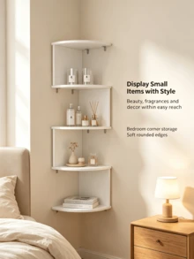 Floating Corner Shelves Wall Mounted, Multi-Tier Sector Wall Display Rack, Modern Minimalist Corner Storage Shelf For Bedroom Living Room Decor - Multicolor - View 5