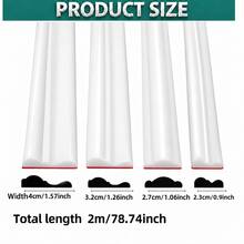 1pc Self Adhesive Embossed Soft Trim Strip, Peel And Stick Decorative Molding For Home Interior Wall Cabinet And Door Frame Deco, No Drill Easy Apply, Cuttable For Custom Interior Decor Use - A - View 5