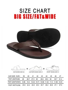Men's Casual Beach Summer Wear-Resistant Thong Sandals - Dark Brown - View 2