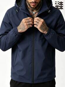 Mulinsen Men's Full Zip Hooded Softshell Jacket, Windproof Water-Resistant Commuter Camping Outerwear - Blue - View 4
