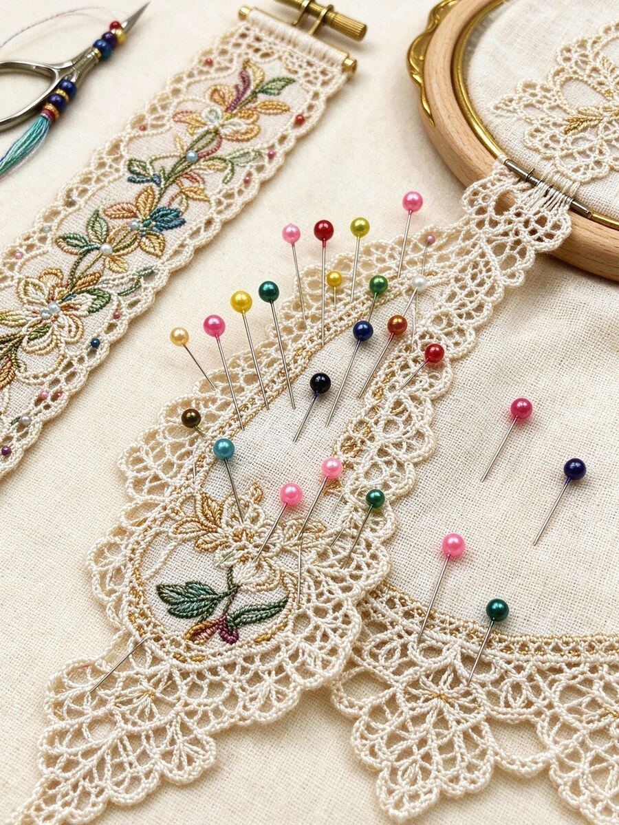 [100pcs]Pearl Head Pins With Transparent Storage Box, Suitable For Sewing Positioning, Quilting Embroidery, Christmas Decoration And Other Crafting Scenarios - Pearl-finish Pins, 100-pack - View 1