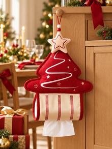 Christmas Tree Shaped Tissue Box - Kitchen Storage Accessory That Can Be Used As Home Decor (Such As Hanging Ornament For Bedroom, Sofa Or Living Room) Or As Car Tissue Holder And Multi-Functional Decorative Item - View 8