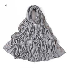 1 pieza Bufanda de satén de unicolor para mujer con decoración de rhinestones, elegante y de moda, suave y transpirable, adecuada para combinar con vestidos - multicolor - Ver 17