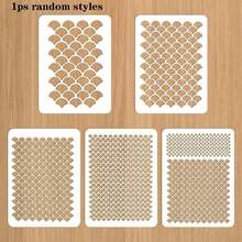 5/1pc (Random Style) Mermaid Scale Stencil, Mermaid Makeup Template, Reusable Fish Scale Pattern, Large Plastic Scale Wall Stencil, Suitable For Face And Body Painting - White - View 7