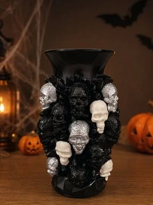 Halloween Pumpkin Face Pen Holder, Jack-O'-Lantern Desktop Storage Cup, Cute Desk Makeup Brush Organizer - Diamond Skull - View 7