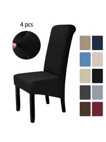 XL Milk Silk Dining Chair Cover/Elastic Dining Chair Cover, XL/Large Size Removable Washable Soft Extra Large Dining Chair Cover, Suitable For Kitchen, Hotel, Dining Table, Banquet - Multicolor - View 14