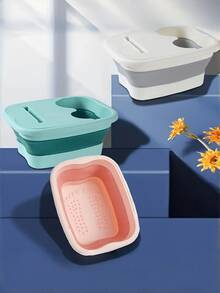 Large Capacity Deep Bucket Portable Home Foot Bath Basin, Healthy Heat-Insulating Foldable Foot Washing Tub With Massage Rollers And Lid Function, Soaking Tired Feet To Relieve Stress, Essential For Home Life - Multicolor - View 10