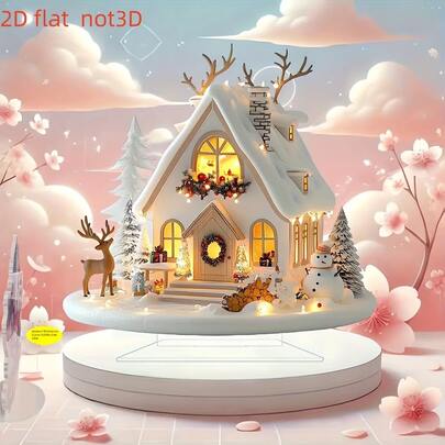 2D Flat Exquisite Christmas House Decor - Suitable For Living Room Home Decor, Office Desk Decor, Store Counter Decor, Holiday Gift For Friends And Family, Home, Kitchen Supplies/Holiday Decorations/Decorative Plaques And Ornaments Acrylic, Holiday Decor, Seasonal Display, Flat Decor, Holiday House, Fine Craftsmanship, Durable Material, Holiday Souvenir, Christmas Decor, Gift Shopper, Office Decor