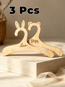 Personalized Wooden Name Clothes Hanger Custom Laser Cut Mini Display Hanger Animal Shape Closet Organizer Pet Outfit Hanger Name Display Decorative Wardrobe Hanger Personalized Gift Home Closet Decor Keepsake Multi Style - Multicolor - View 32