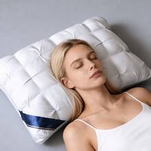 Hotel-Grade Fluffy Bed Pillow, Wrinkle Design Luxury Sleeping Pillow, Soft Support Neck Pillow, Suitable For Side And Back Sleeping, Bedroom Guest Room Home Bedding Decor Plush Comfortable Pillow - A - View 4