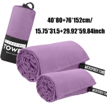 1pc/2pcs Purple Microfiber Quick-Dry Towel, High Absorbency Outdoor Camping Towel Beach Towel, Soft And Comfortable, Lightweight And Breathable, Mesh Bag Convenient Storage, Suitable For Outdoor Camping, Beach, Pool, Gym - Purple - View 16
