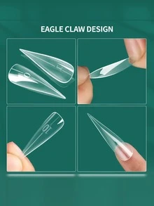nailpop قالب تمديد الأظافر ذو التأثير المزدوج مع علبة، شفاف بالكامل مع لاصق ومقياس تحديد المواقع، قابل لإعادة الاستخدام بتصميم أكريليك منحني عالي الشفافية متعدد الأنماط، أداة تشكيل تمديد الأظافر DIY - متعدد الألوان - مشاهدة 4