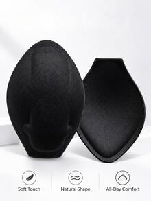 3件組男士3D囊袋墊，輕量透氣海綿內褲增強墊，舒適支撐杯，適用於泳裝與三角內褲 - 黑色 - 查看 3