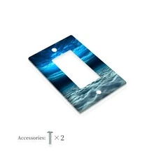 1pc Single/Double Acrylic Ocean Style Wall Socket Panel, Bedroom Kitchen Home Decor Wall Plate - C - View 7