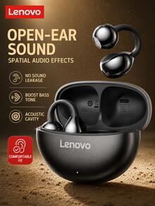 Lenovo TA410 骨傳導運動藍牙耳機，開放式無線耳機，長電池續航力，HiFi 立體聲音質，輕量耳掛設計，適合跑步、騎單車、健身、戶外運動、散步、旅行、通勤和日常音樂聆聽 - 淡紫色 - 查看 2