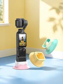 Cute Silicone Base For Pocket 4/4P/3 - A Soft, Stable, And Non-Slip Stand That Is Compact, Convenient, And Ready To Use; Designed Not To Block The Charging Port, It Is An Essential Accessory For Your Handheld Gimbal Camera. - View 1