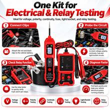 2PCS Kit CNB-808 & CT03 2-In-1 Automotive Relay Tester & Circuit Tester, 4 Pin 5 Pin Relay Analyzer, 6-24V Electrical Diagnostic Tool - one-size - View 7