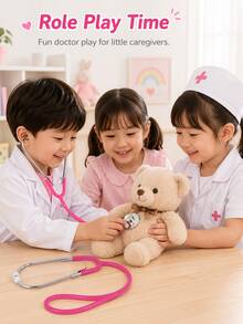 Children's Stethoscope Toy, Doctor Role Play Prop, Realistic Metal Head, Educational Doctor Role Play Stethoscope, Designed For Small Hands, Multiple Colors Available, Inspires Imagination, Educational Toy For Boys And Girls - Multicolor - View 5