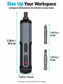 Wireless Electric Screwdriver, Rechargeable Car Repair Tool Set, 3.7V Mini Electric Screwdriver With Battery Indicator, USB Charging, Forward/Reverse, Adjustable Torque, Magnetic Bits, Suitable For Car DIY Home Furniture Assembly, Men's Tools, Christmas Gift - Default - View 7