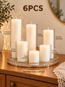 Nến trụ mặt phẳng màu trắng, đường kính 2 inch, chiều cao từ 2–8 inch, bộ đơn và nhiều món cho trang trí nhà cửa, bàn ăn, đám cưới và tiệc - Trắng - Xem 24
