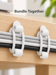 10pcs Self-Adhesive Silicone Cable Organizers, Flexible Cable Clips, Cable Ties, Desktop Cable Clips, Cable Management, Cable Organizer, Office Desk Accessories, Home And Office Charging Cable Storage - Versatile - View 7