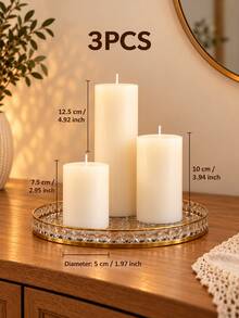 Nến trụ mặt phẳng màu trắng, đường kính 2 inch, chiều cao từ 2–8 inch, bộ đơn và nhiều món cho trang trí nhà cửa, bàn ăn, đám cưới và tiệc - Trắng - Xem 25